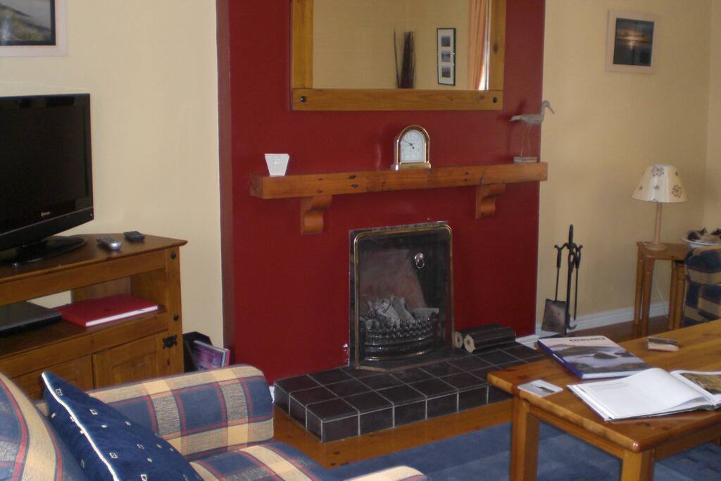 Relax in front of the fire with a good book.