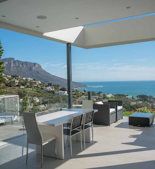 Mountain and Sea views from all entertainment areas