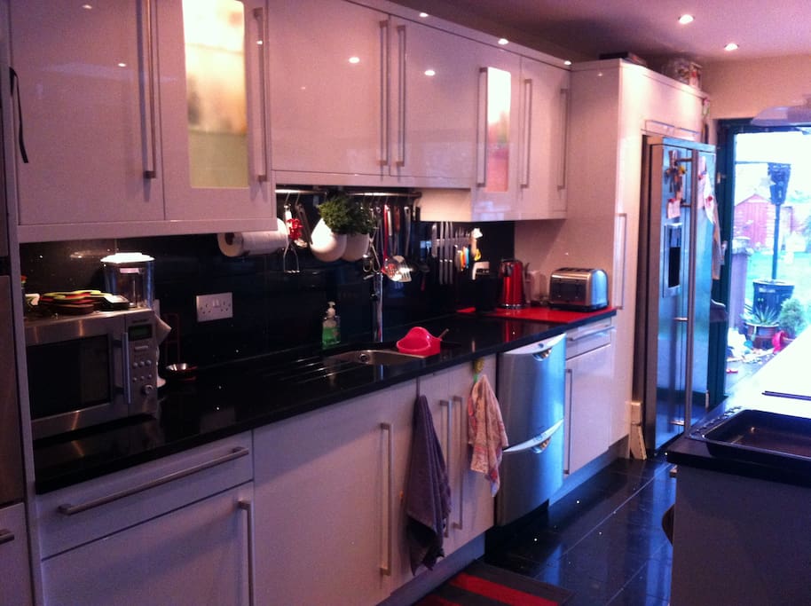 Open plan Kitchen with American style fridge