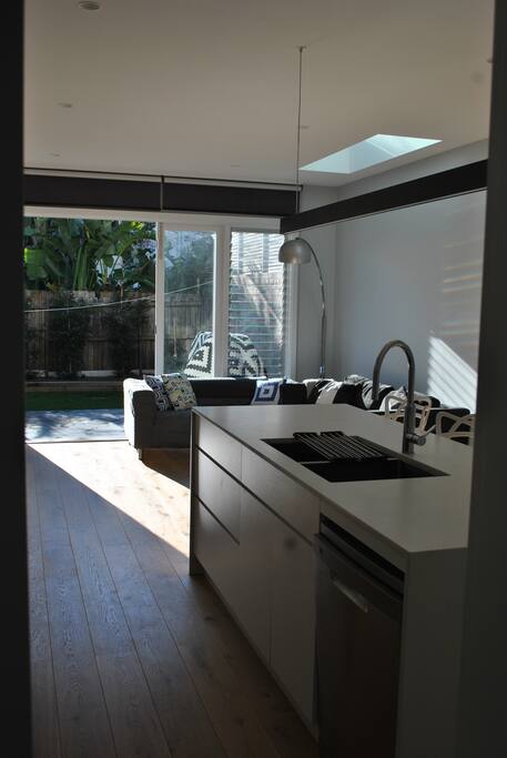 Cook dinner while the kids play in the garden. Near East facing garden means this room is filled with morning light