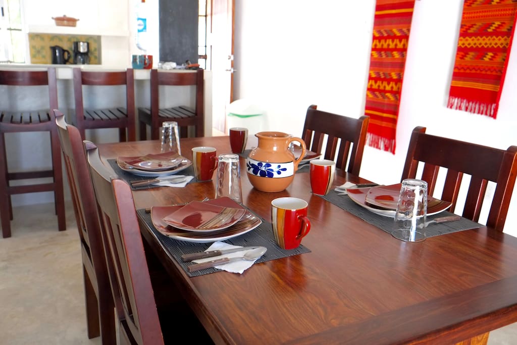 View of dining area for up to six people.