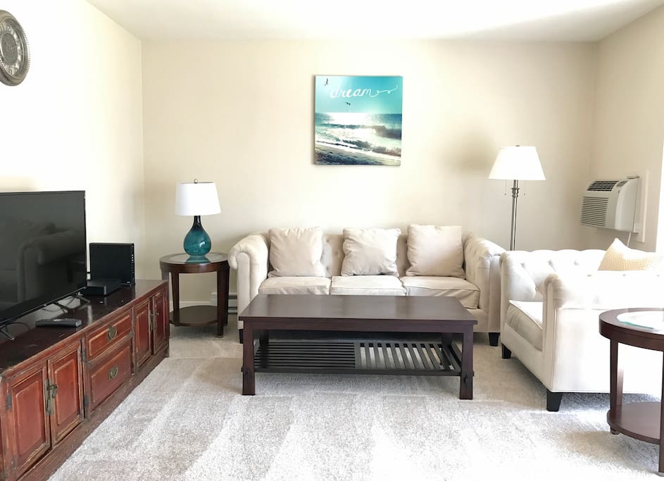 Living room with sofa and HDTV
