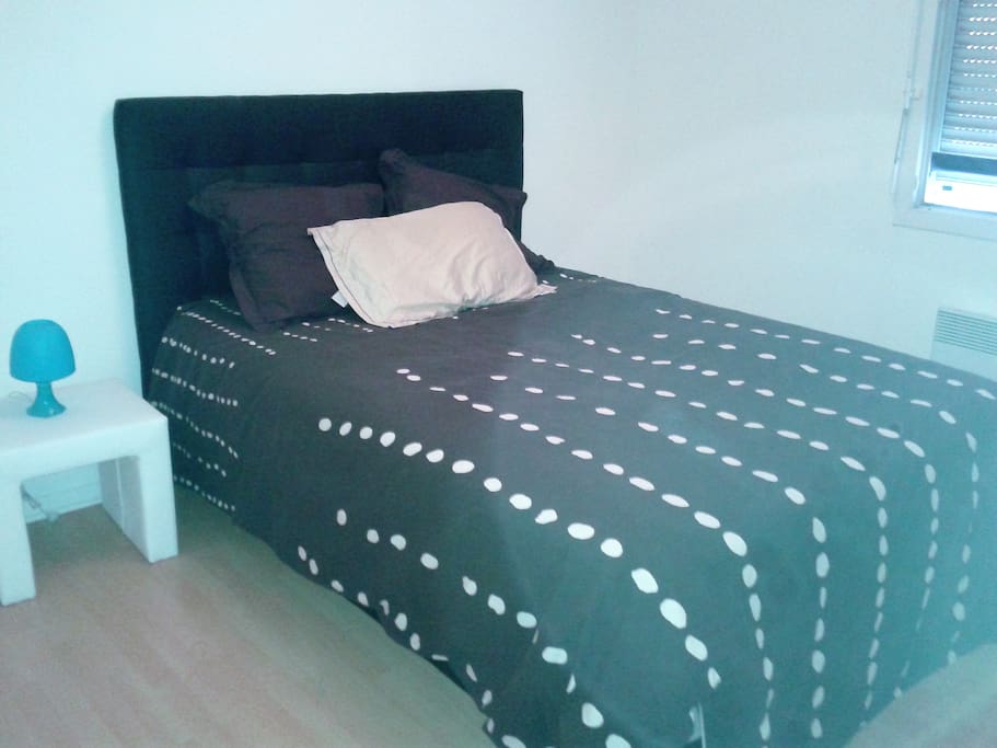lit 2 places , placard avec rangements