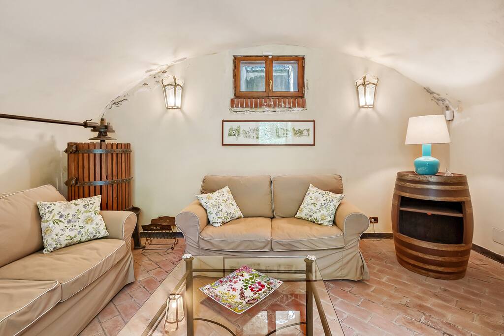 The relax area with the sofas