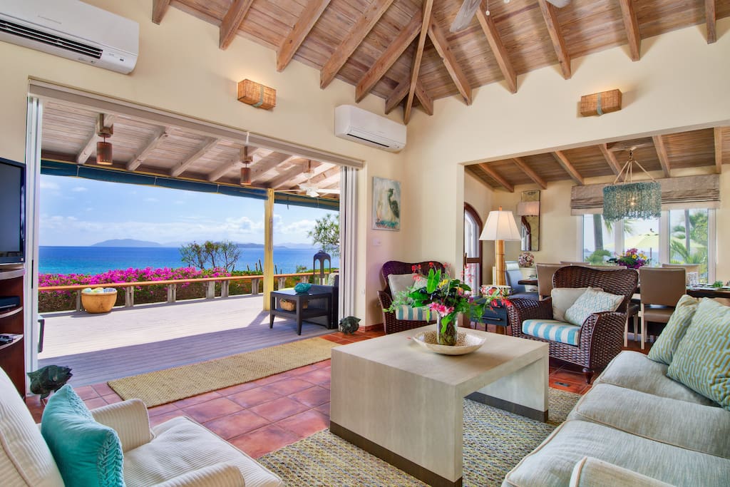 Living room with outdoor transition to patio