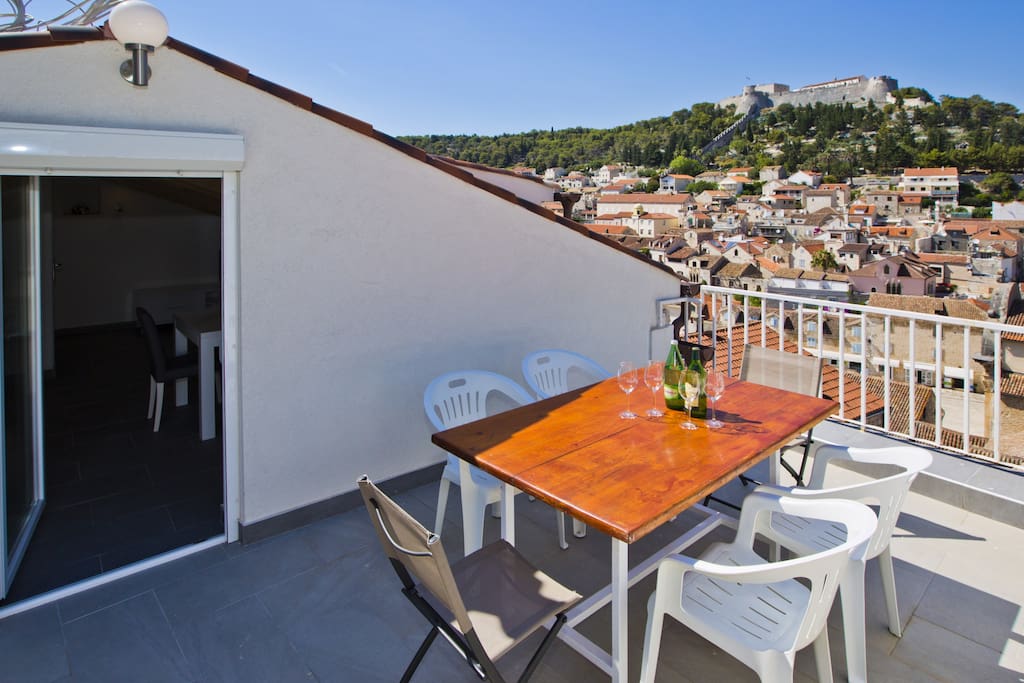 terrace overlooking the city and the fortress
