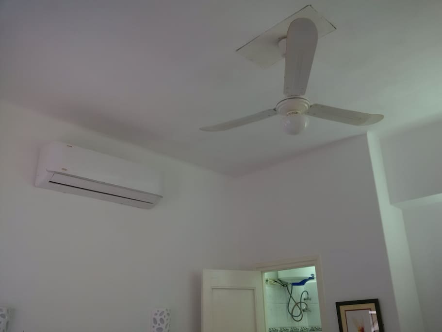 Indoor A/C unit and ceiling fan