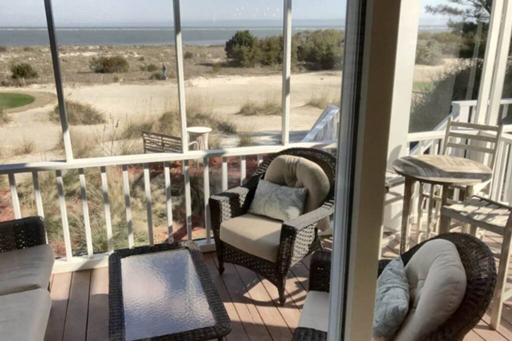 Back patio view to beach