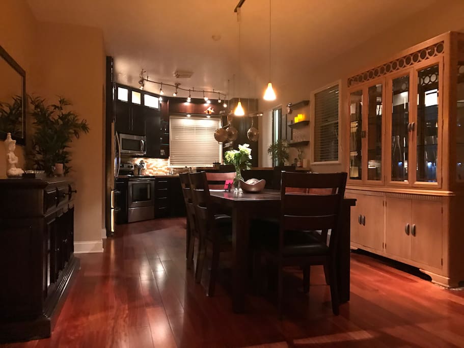 View from lounge area in dining room