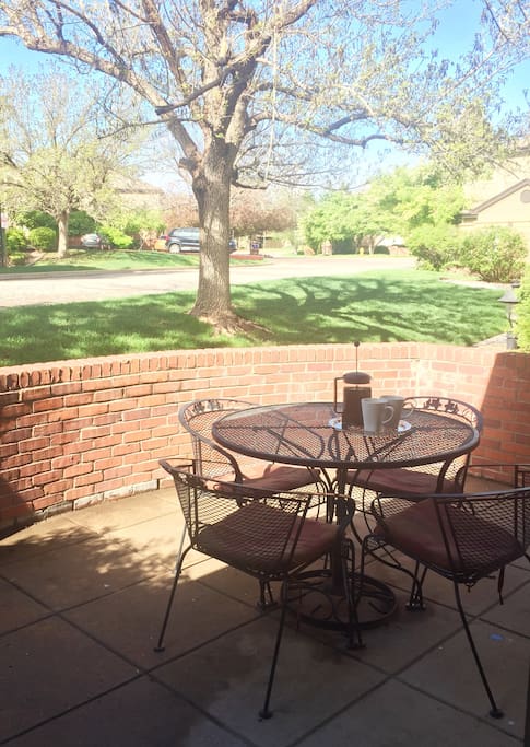 Enjoy breakfast on your private patio