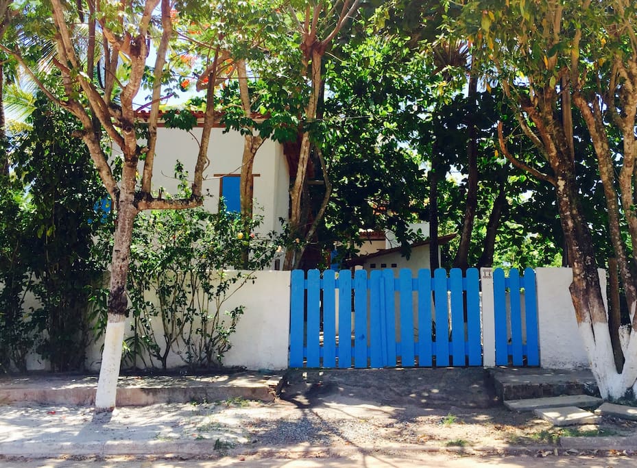 The village entrance from the road.