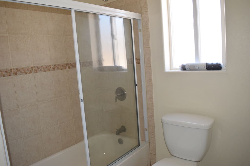shared bathroom on the same level