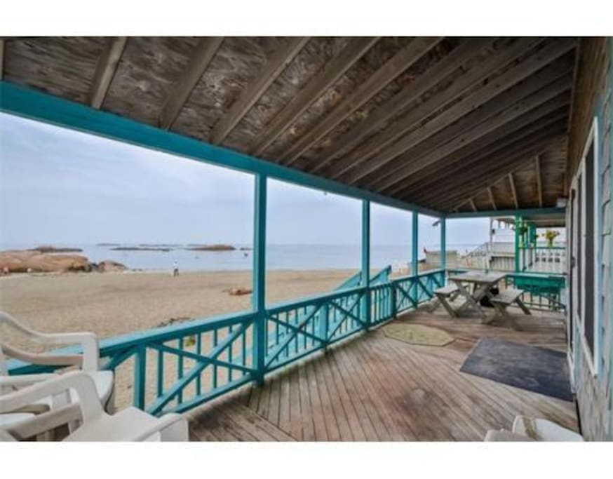 View to right from porch with room for large parties.
