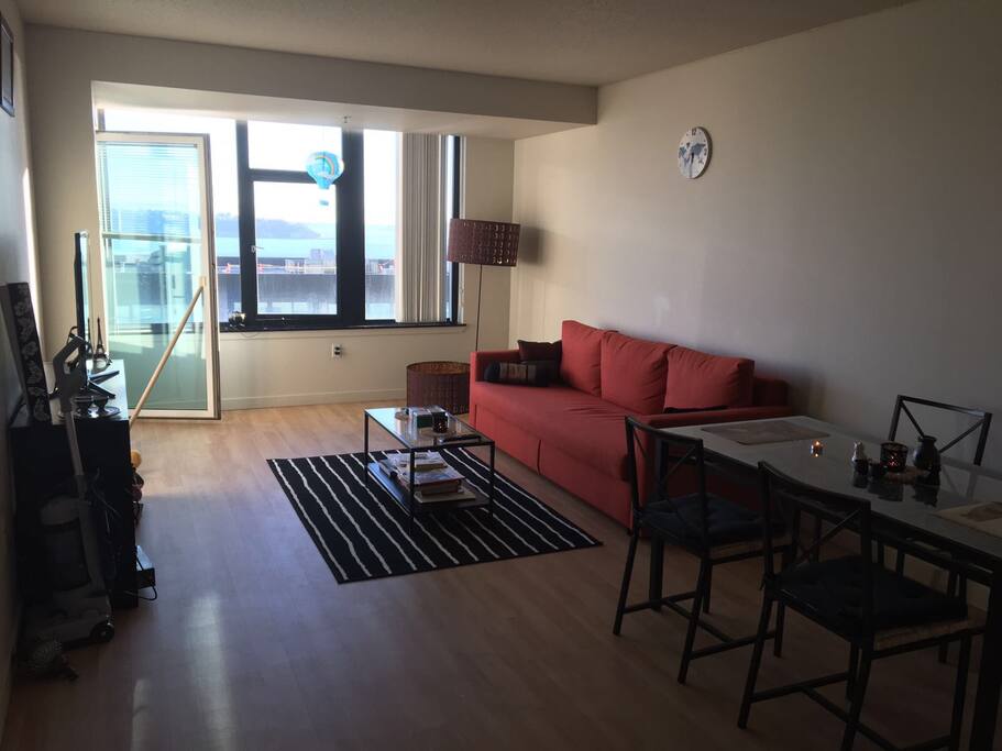 Living room with a view of Elliott Bay