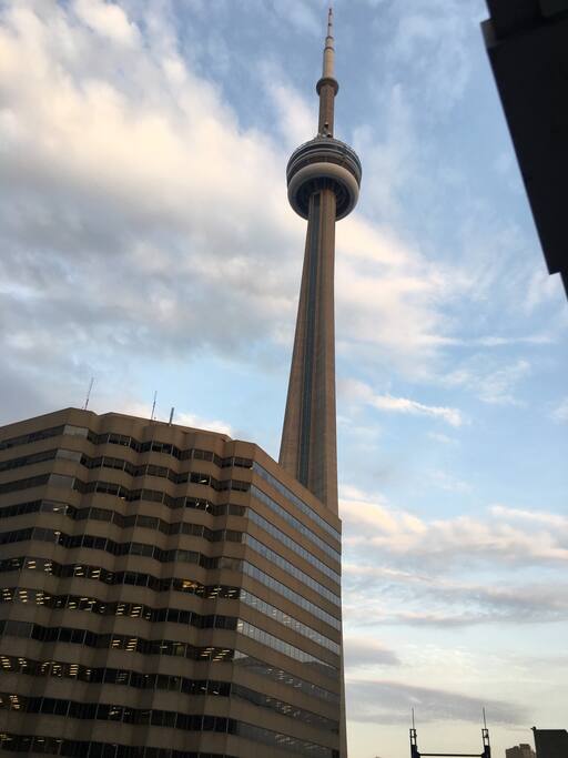 Stunning CN Tower view from the balcony! This is what it's all about.