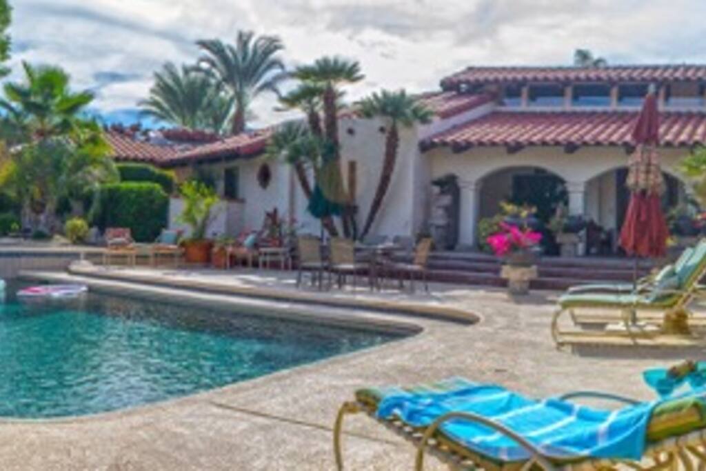 After tennis, cool off in your sparkling pebble tech pool and spa. This very special home is made for relaxing and entertaining.