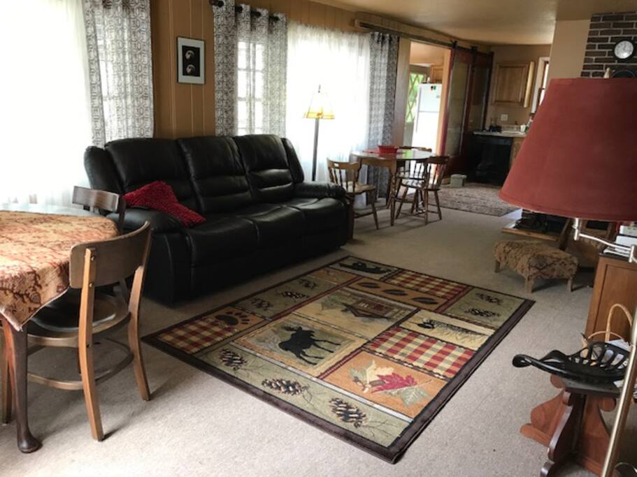 Upstairs living room facing the kitchen