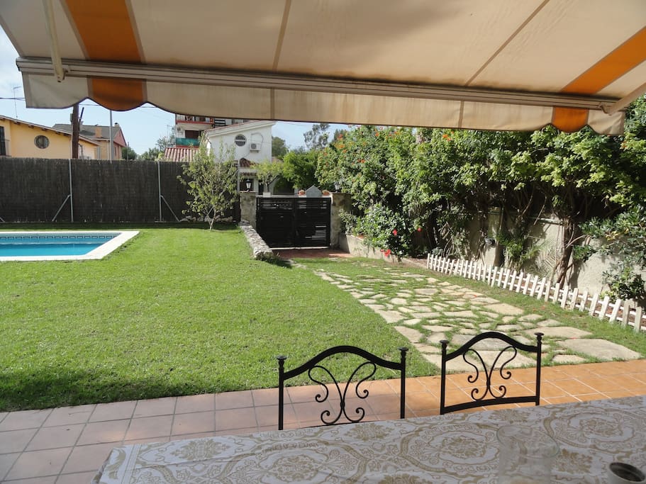 View of garden from terrace