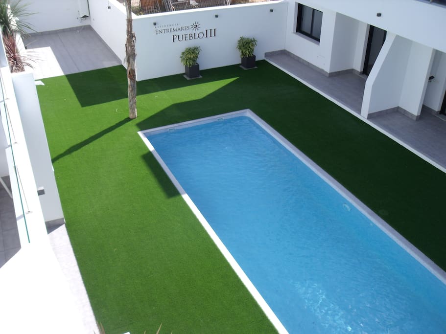 The pool view from the solarium