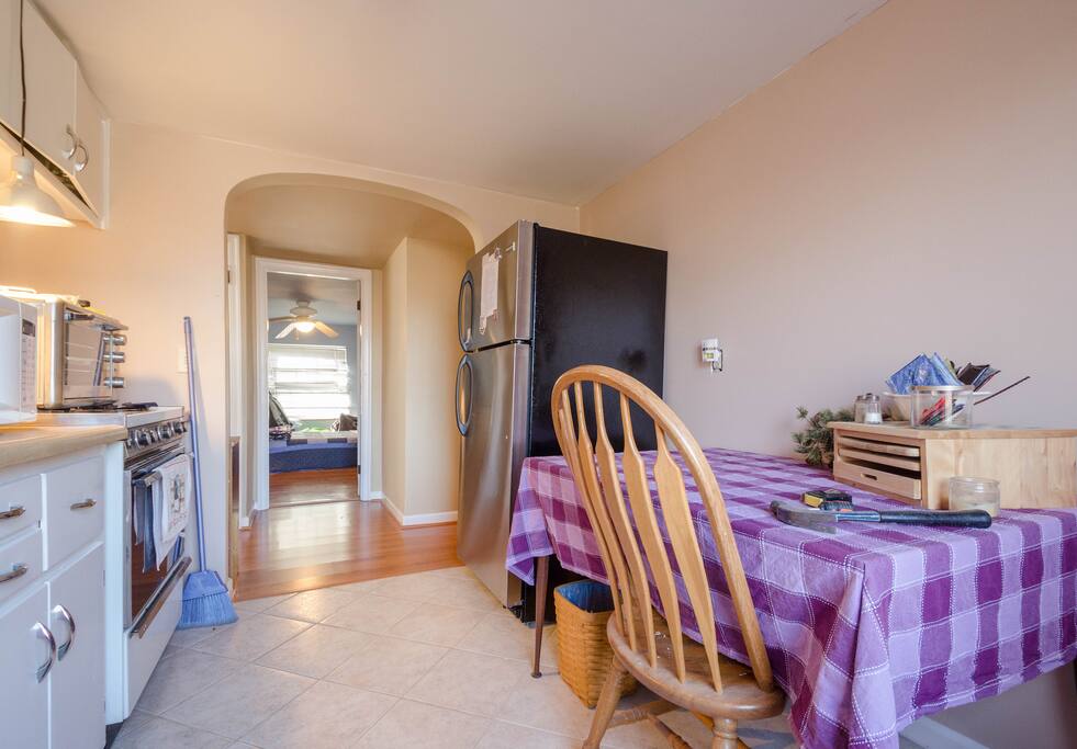the kitchen area
