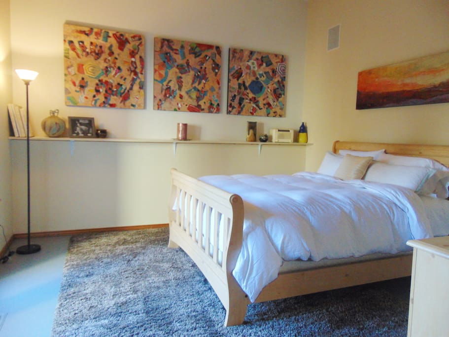 Cozy room filled with artwork