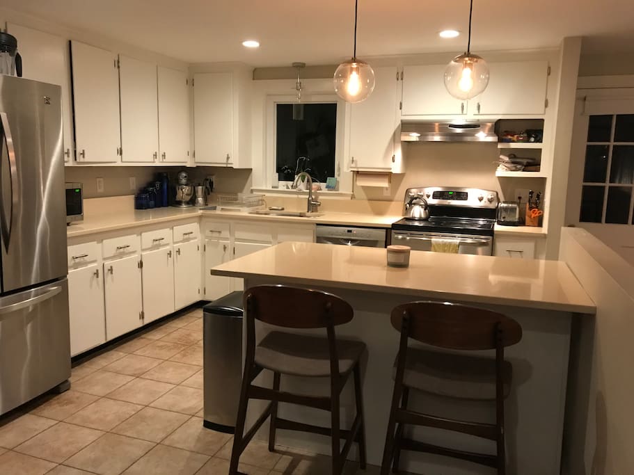 Renovated stainless and quartz kitchen