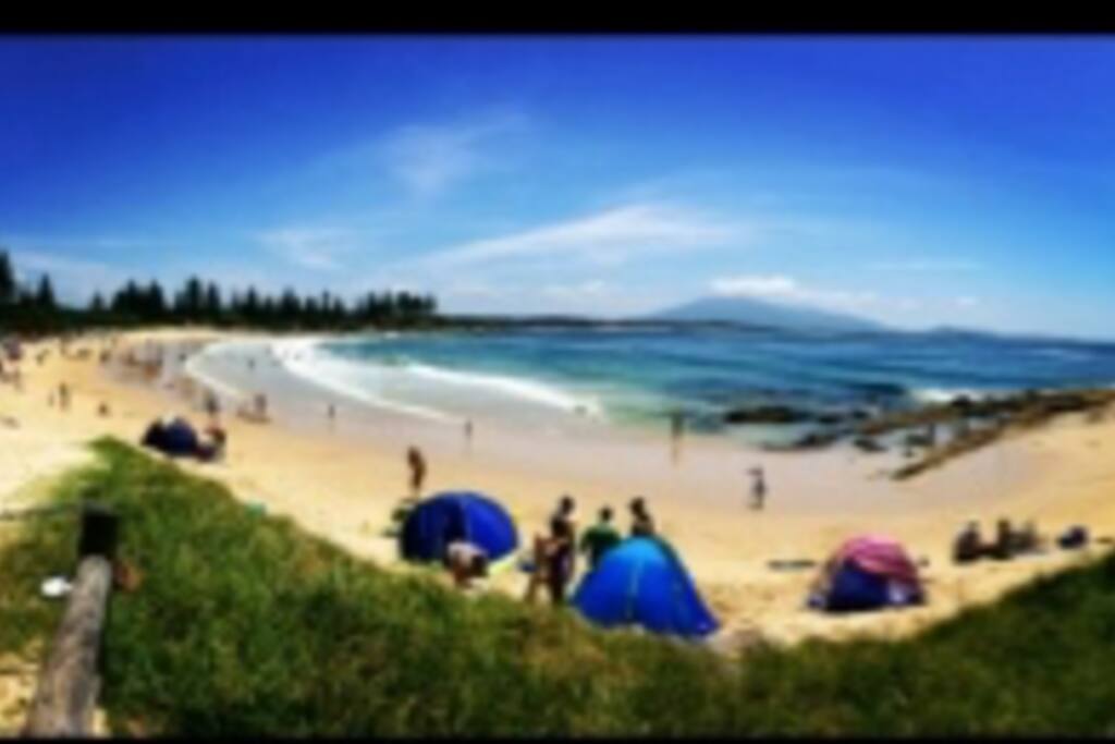 Main Beach is patrolled we are situated on the headland at the other end o this beach
