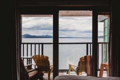 Oceanfront room with balcony and two queen beds