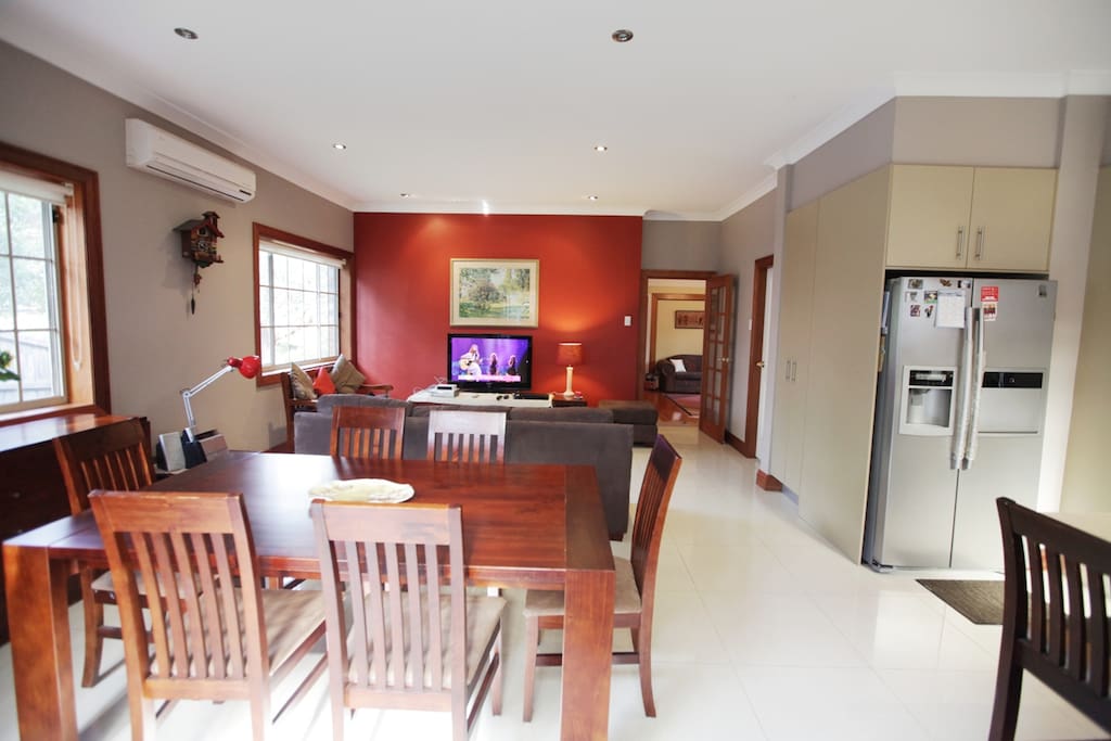Living and dining areas