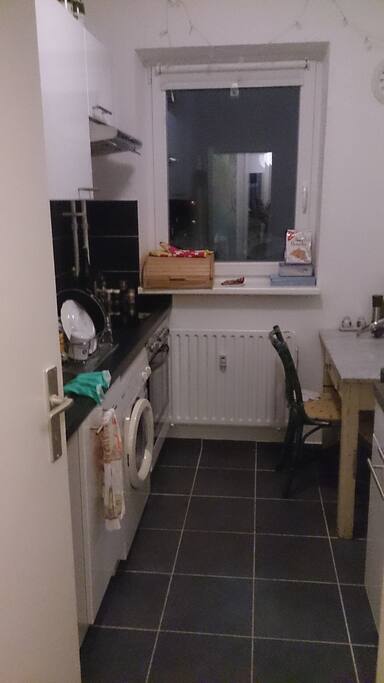 Kitchen with everything important except for a microwave