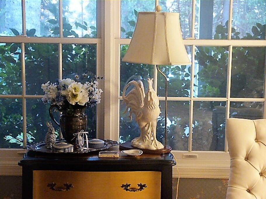 View out to the garden from Blue Room