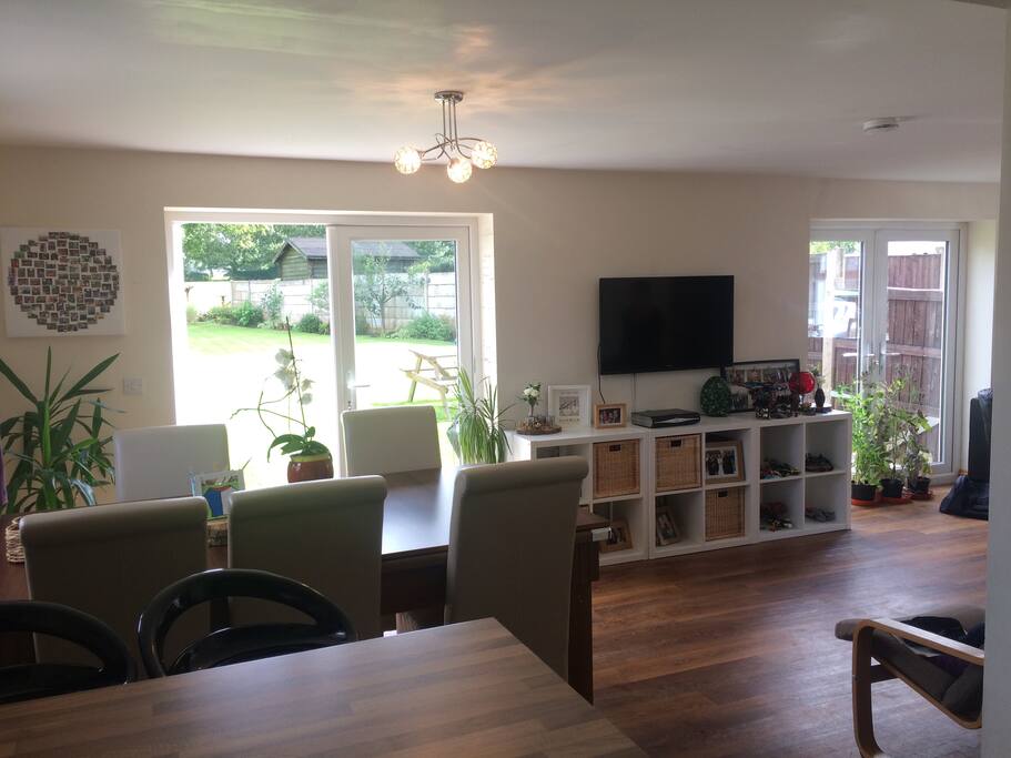 Kitchen through to the dinning room and living room