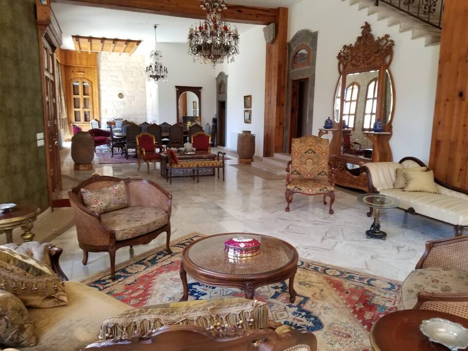 The salon and dining room