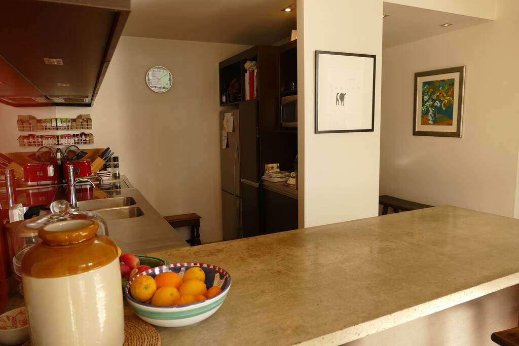 Everything in easy reach in this well planned kitchen.