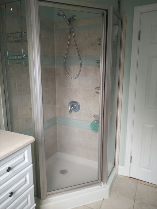 Bathroom on the second floor with a standing shower