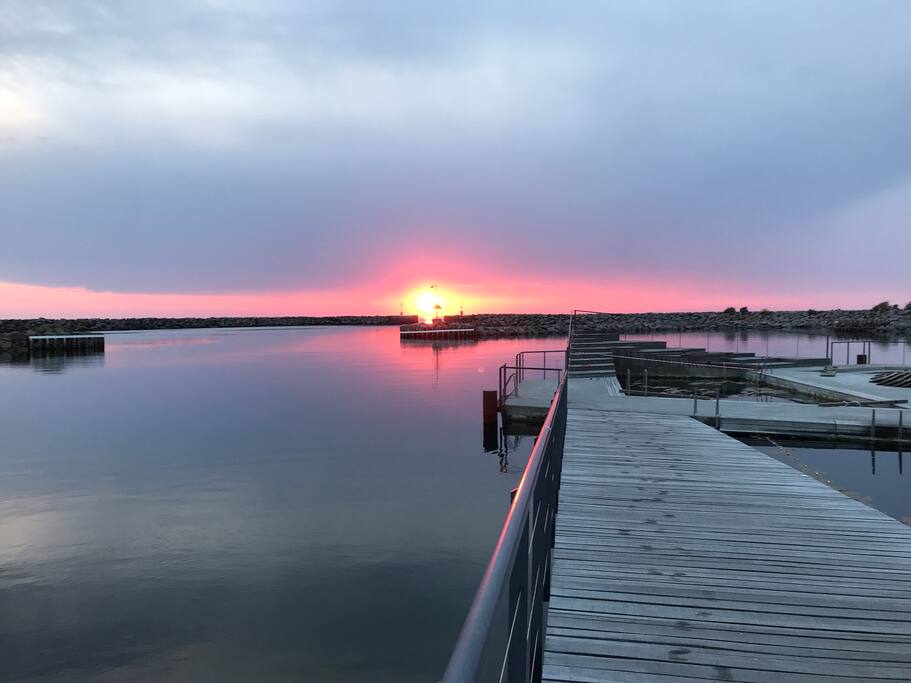 Hasle havnebad er en fantastisk sted, med sauna som frit kan benyttes i sommerperioden.