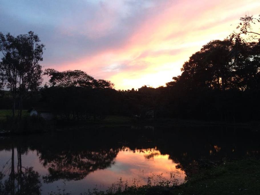 por do sol na varanda
