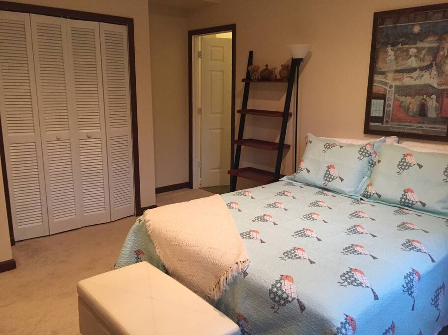 Queen size bed with full closet for your use.