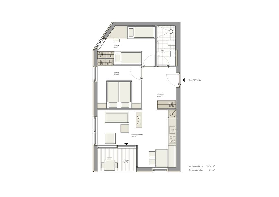 Grundriss der Wohnung