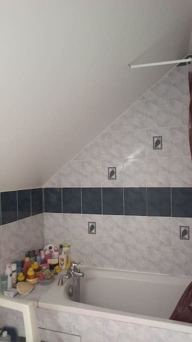 Une salle de bain (forcément avec une baignoire !)