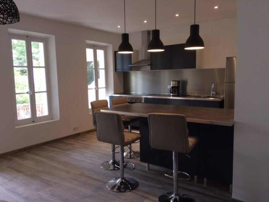 pièce à vivre, fenêtres côté terrasse