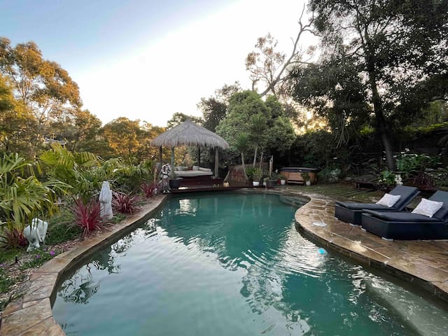 Spacious Treetop Retreat on 2/3 acres with creek