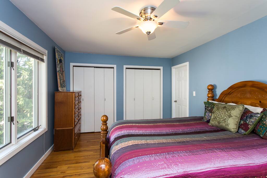 Larger bedroom of two bedrooms in my house listed on airbnb