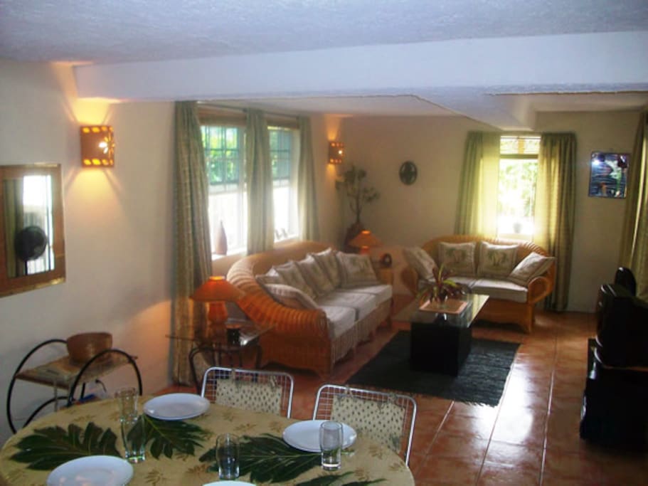 Living room and Dining room