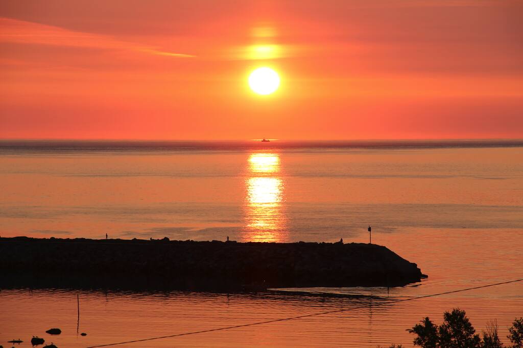 The midnight Sun as seen from the veranda.