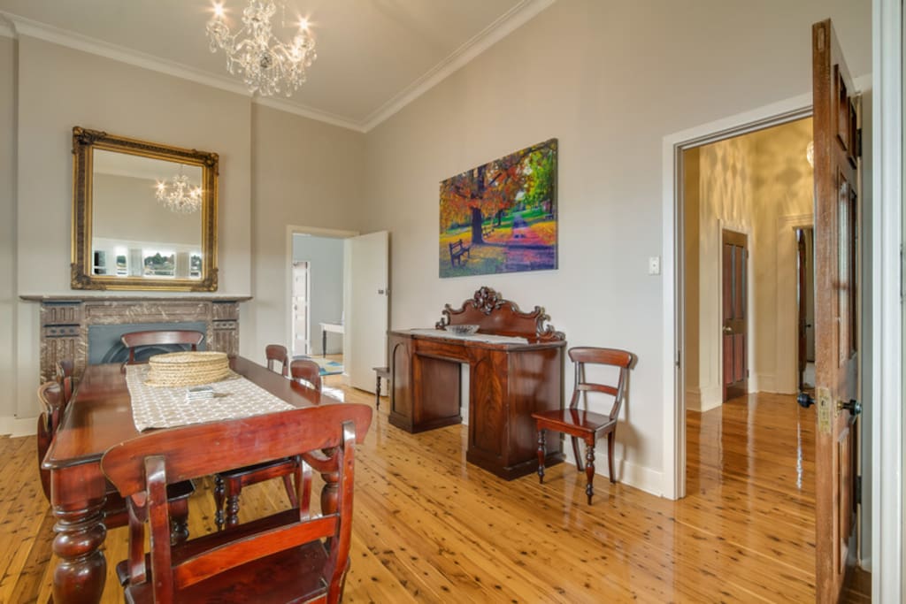 Separate dining room with seating for 8 guests