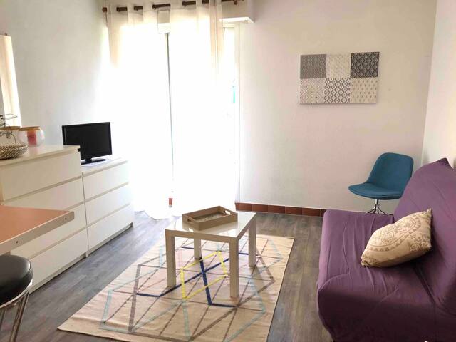 Grand studio tout confort climatisé avec jardinet