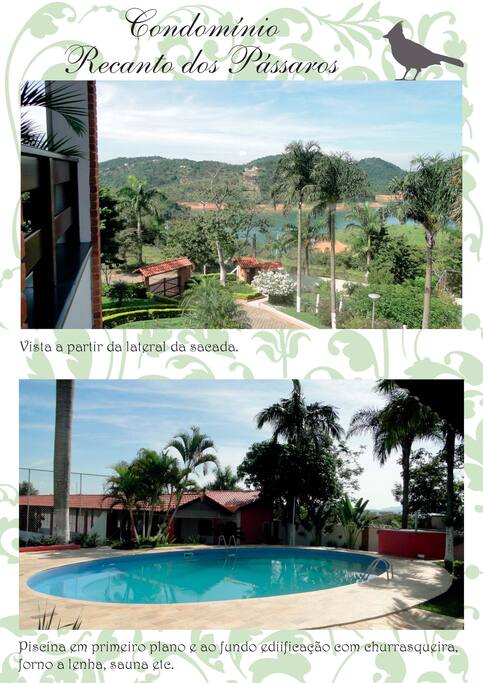 vista do portão e da piscina