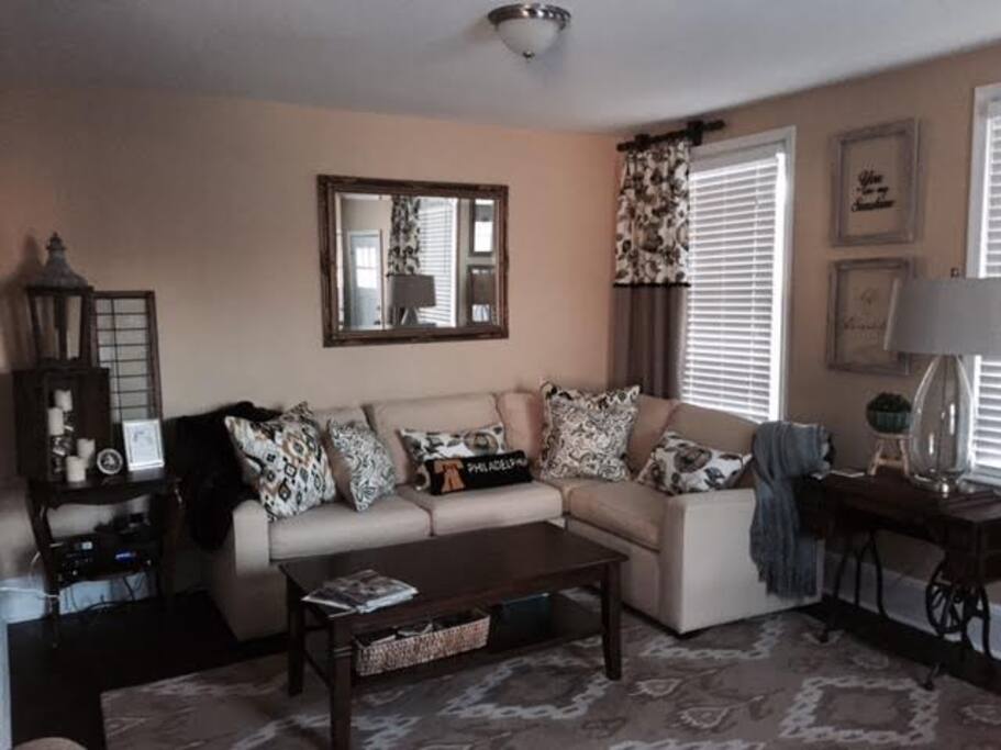 Shared Living Room with Large Screen Smart TV