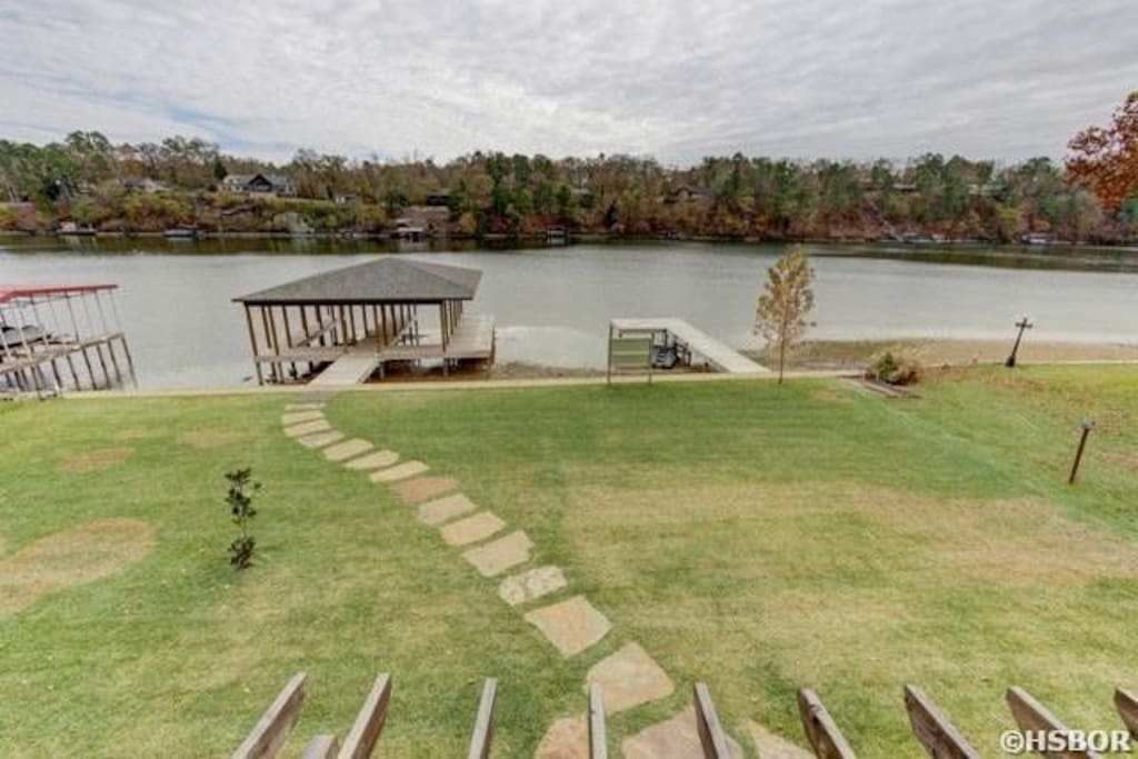Back yard with boat dock